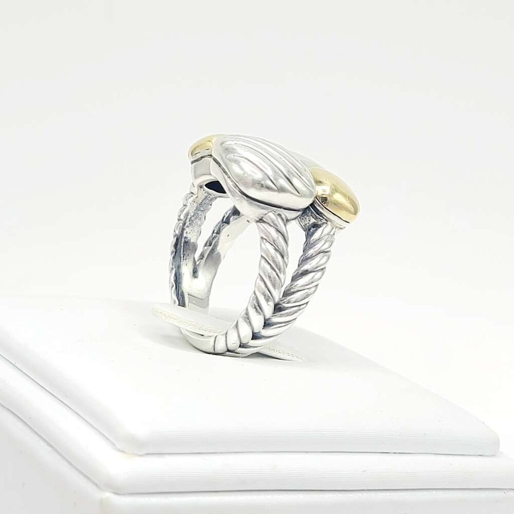 David Yurman Mosaic Chiclet Ring w/ 18K Yellow Gold - Size 6 - RARE - Picture 8 of 12
